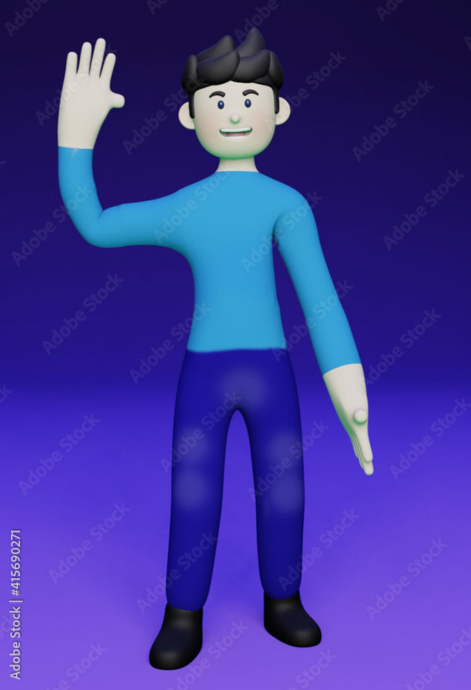 3d rendering flat illustration character Alex Say Hello
3d rendering flat illustration character Alex Say Hello