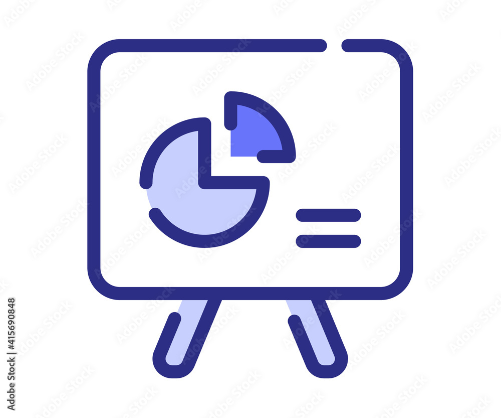 presentation display chart single isolated icon with dash or dashed line style presentation display chart single isolated icon with dash or dashed line style