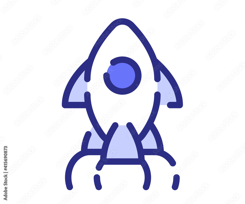 launch rocket release single isolated icon with dash or dashed line style launch rocket release single isolated icon with dash or dashed line style
