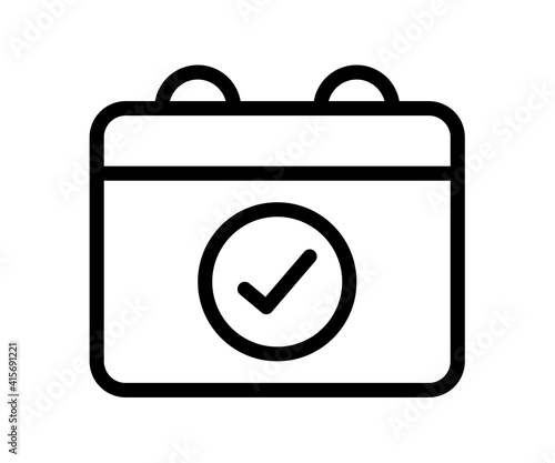 schedule complete finish single isolated icon with outline line style