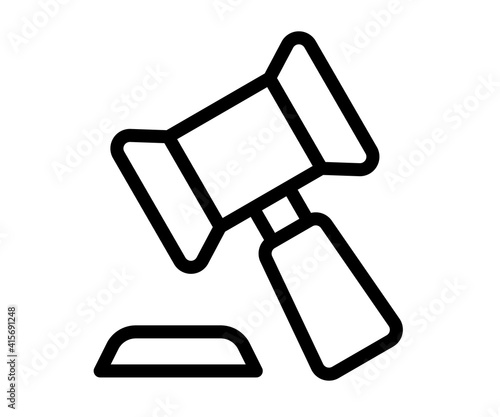 law legal judge single isolated icon with outline line style