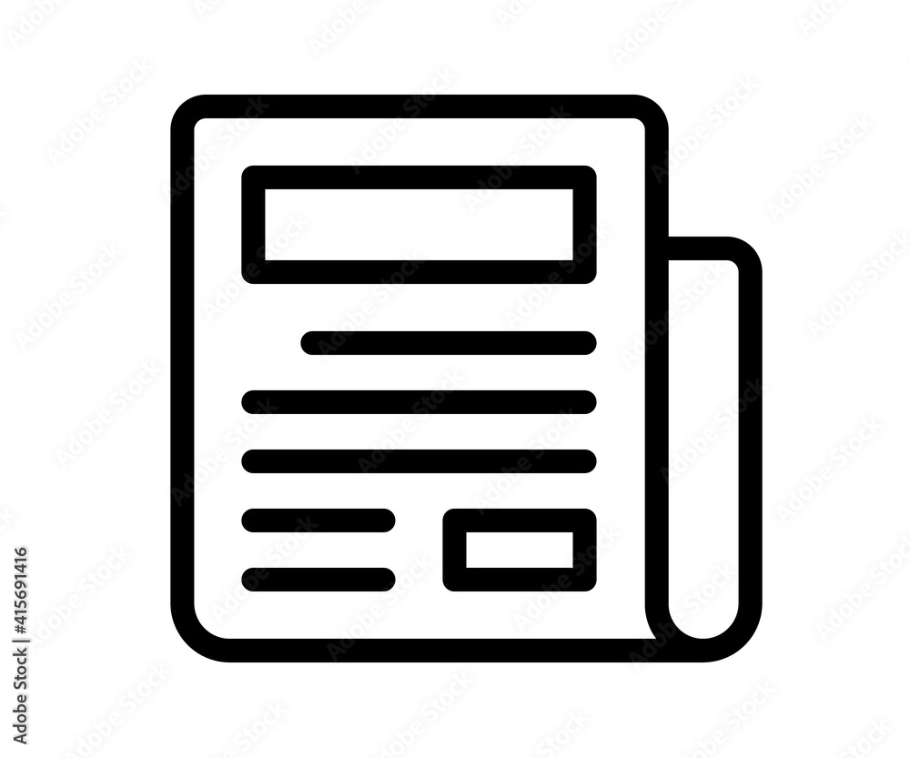 newspaper magazine headline single isolated icon with outline line style newspaper magazine headline single isolated icon with outline line style