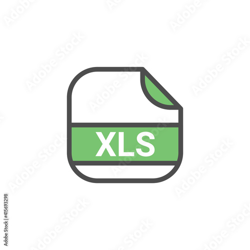 XLS File Extension, Rounded Square Icon with Text - Format Extension Icon Vector Illustration.
