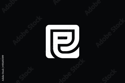 Minimal Innovative Initial PR logo and RP logo. Letter PR RP creative elegant Monogram. Premium Business logo icon. White color on black background