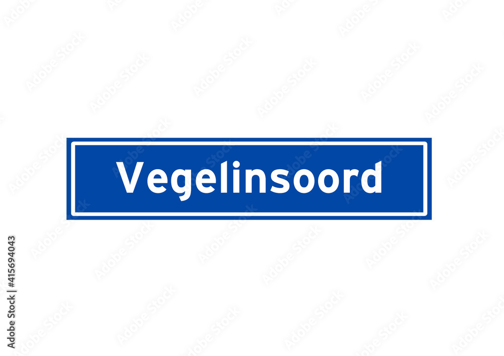 Vegelinsoord isolated Dutch place name sign. City sign from the Netherlands. Vegelinsoord isolated Dutch place name sign. City sign from the Netherlands.