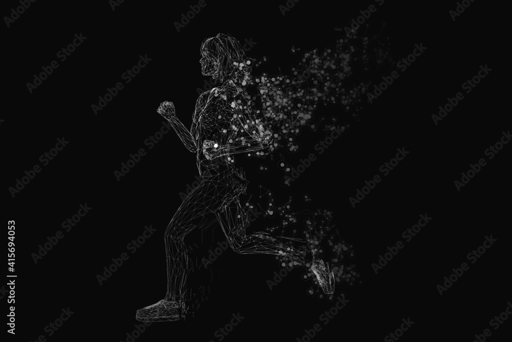 Technology sense running man vector illustration Technology sense running man vector illustration