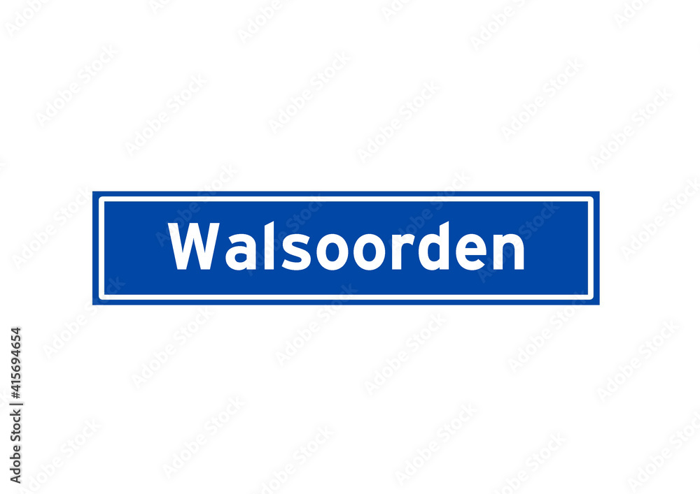 Walsoorden isolated Dutch place name sign. City sign from the Netherlands. Walsoorden isolated Dutch place name sign. City sign from the Netherlands.