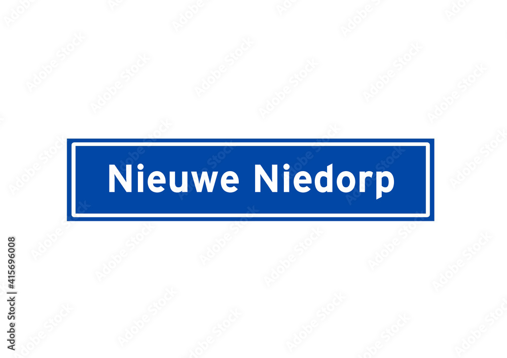 Nieuwe Niedorp isolated Dutch place name sign. City sign from the Netherlands. Nieuwe Niedorp isolated Dutch place name sign. City sign from the Netherlands.