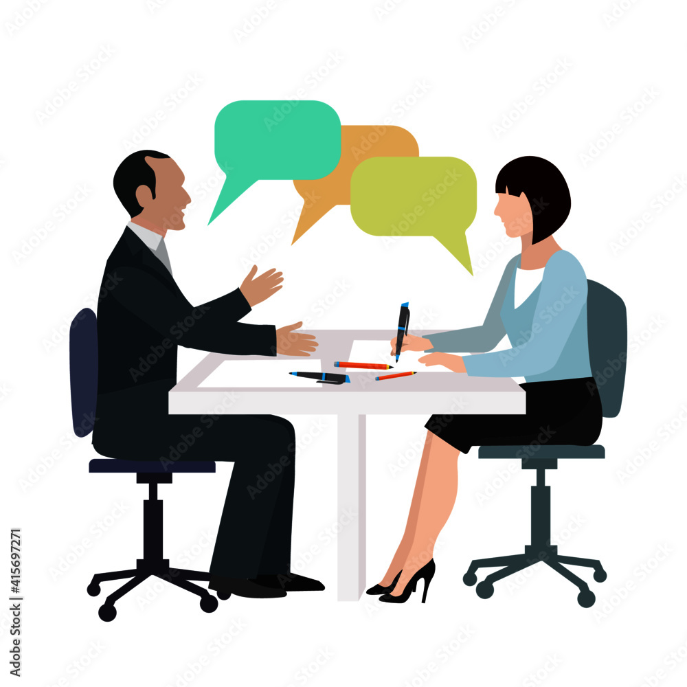 Work communication discussion vector Work communication discussion vector