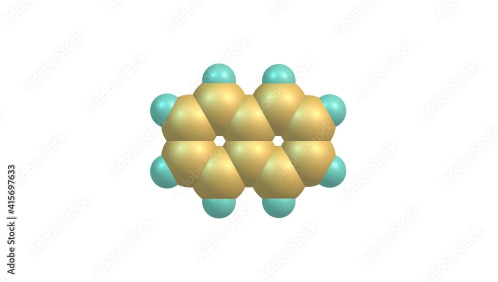 Naphtalene molecule rotating video on white Naphtalene molecule rotating video on white