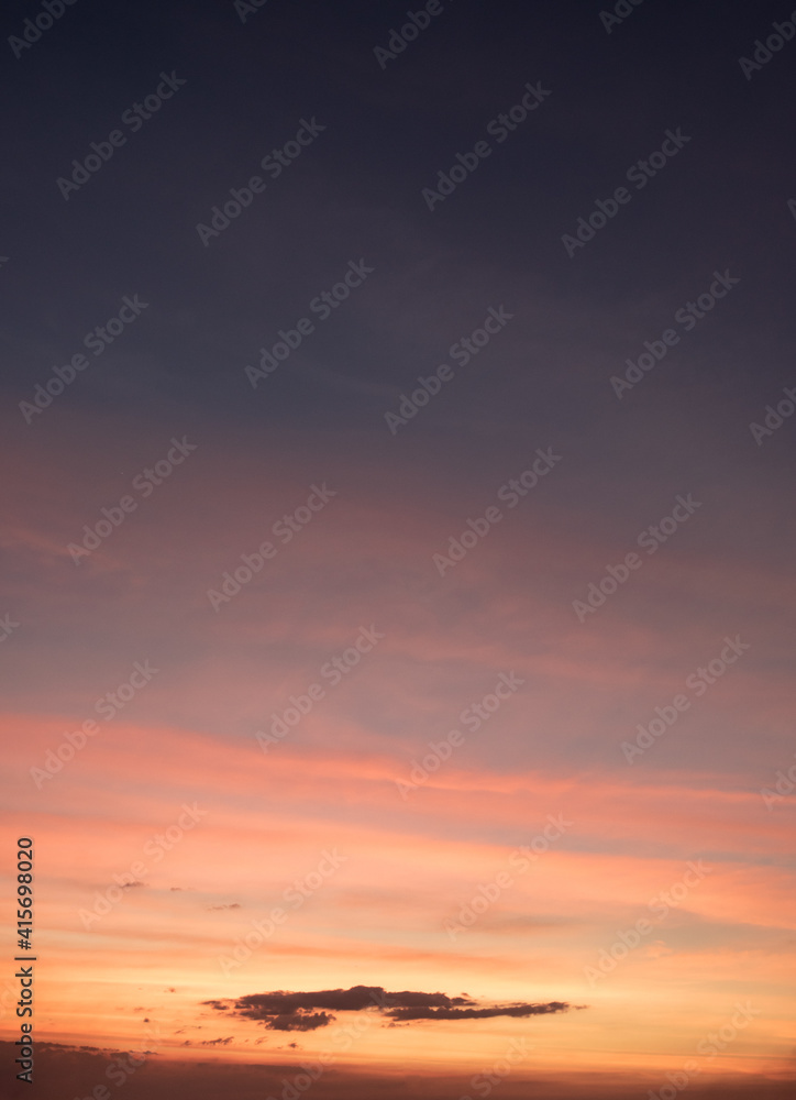 Sunset cloudy sky, clouds with background. 