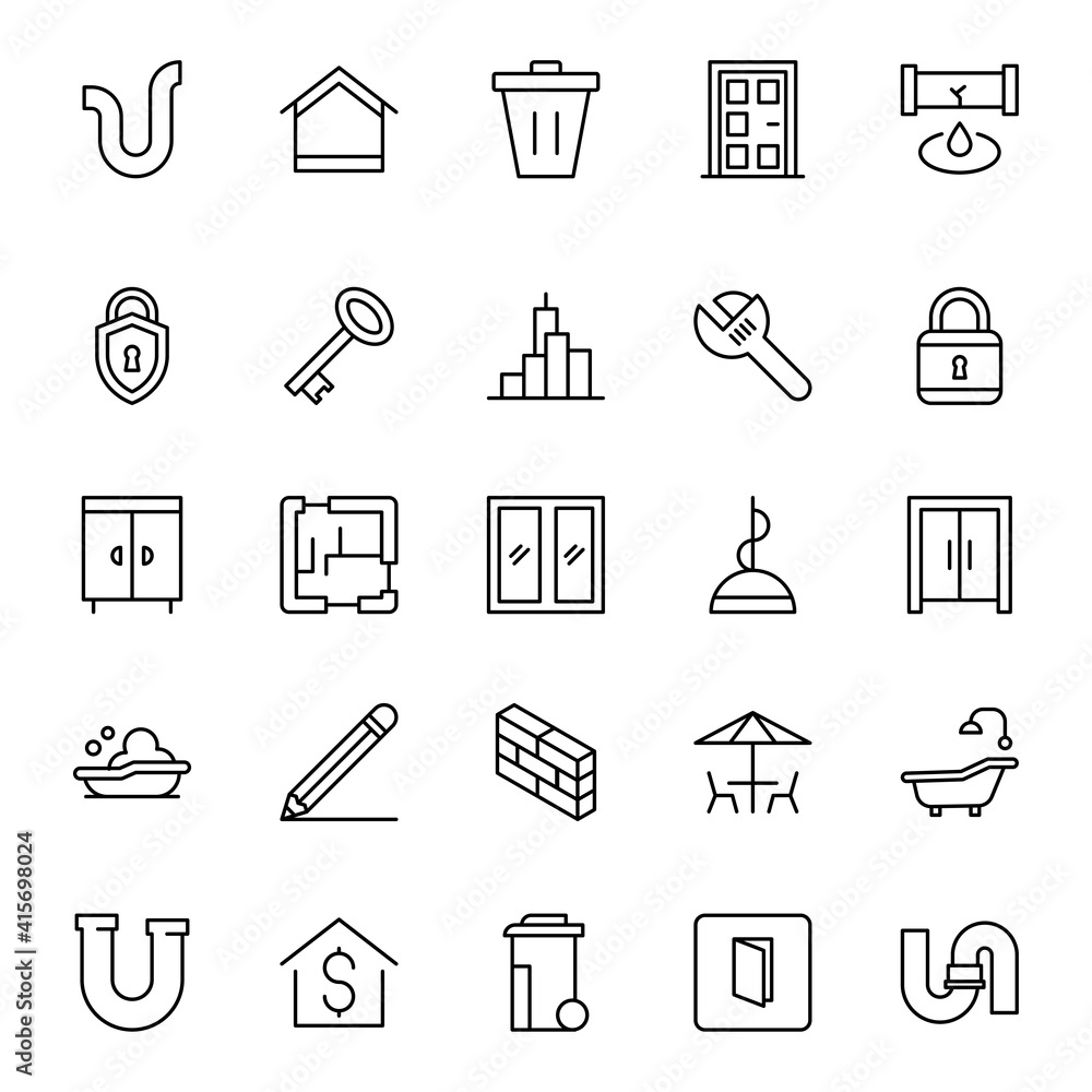 House icon set. Collection of high-quality black outline logo for web site design and mobile apps. Vector illustration on a white background. House icon set. Collection of high-quality black outline logo for web site design and mobile apps. Vector illustration on a white background.