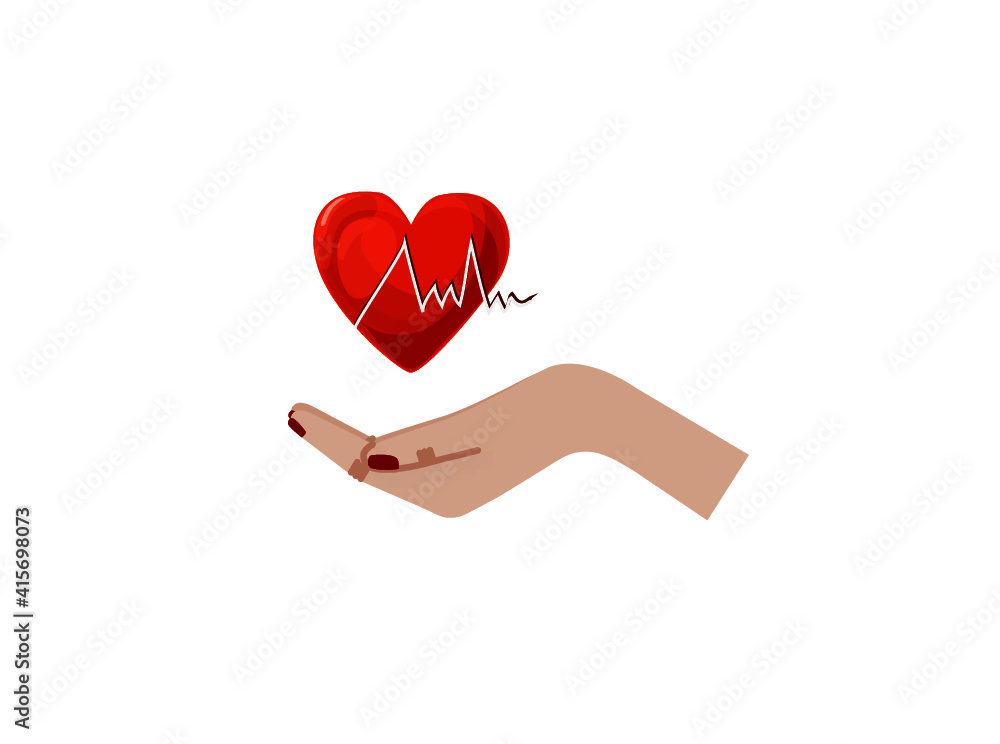 Hand holding love vector Hand holding love vector