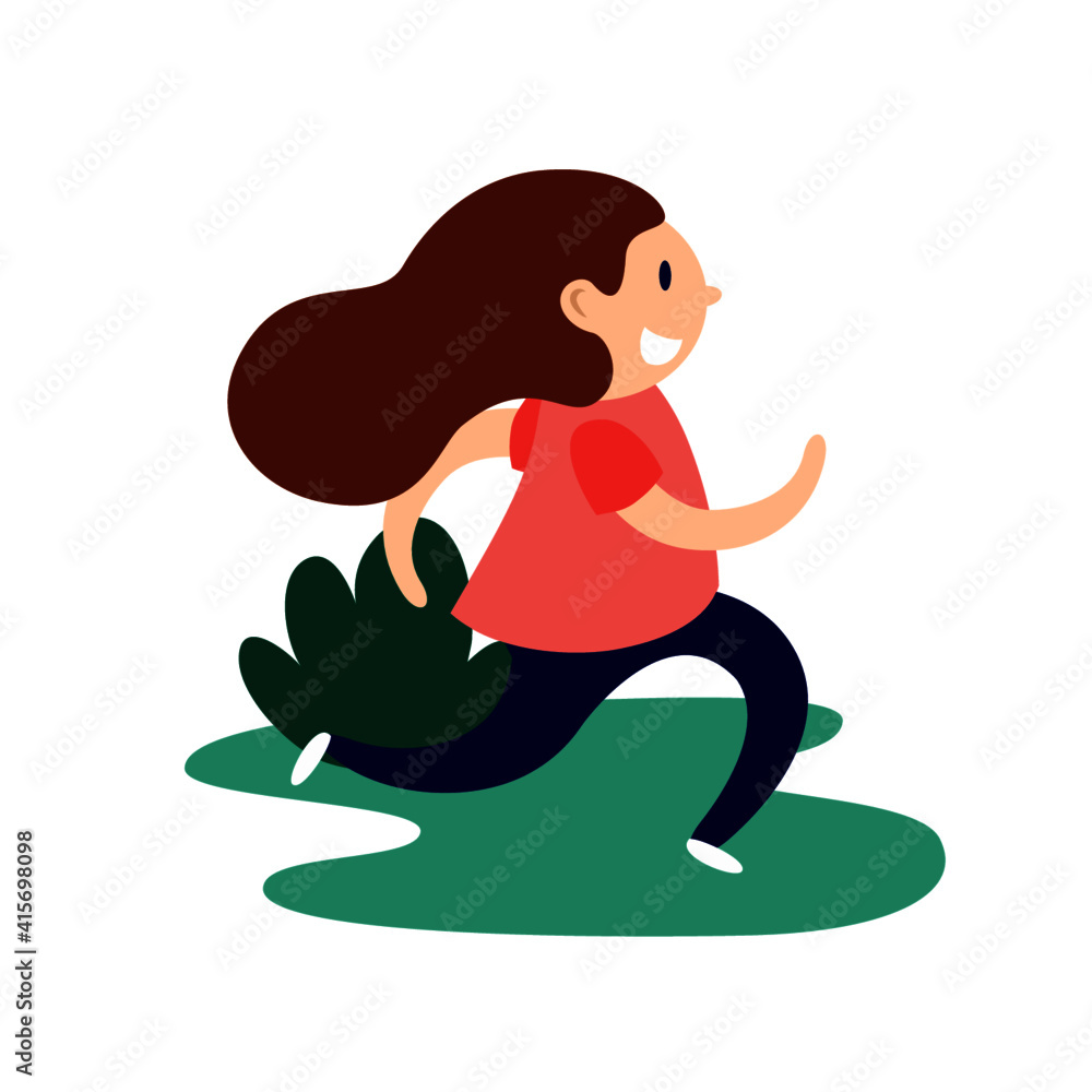 Girl running outdoors vector illustration Girl running outdoors vector illustration