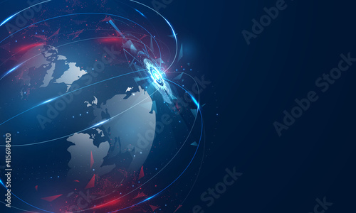 abstract world computer data technology communication concept vector background