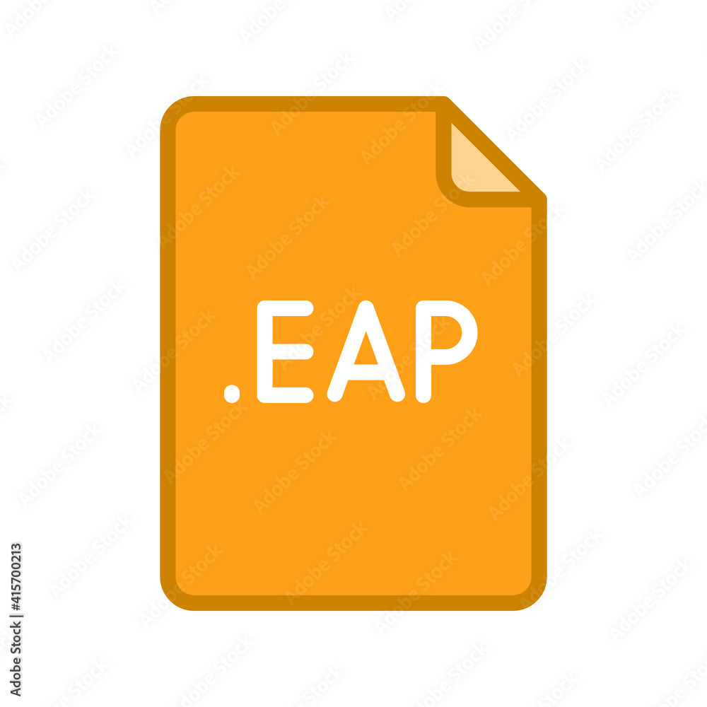 EAP file format filled outline icon. Linear style sign for mobile concept and web design. Simple color symbol. Vector illustration isolated on white background. EPS 10. EAP file format filled outline icon. Linear style sign for mobile concept and web design. Simple color symbol. Vector illustration isolated on white background. EPS 10.