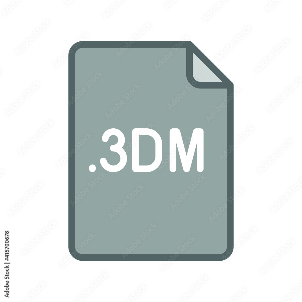 3DM file format filled outline icon. Linear style sign for mobile concept and web design. Simple color symbol. Vector illustration isolated on white background. EPS 10. 3DM file format filled outline icon. Linear style sign for mobile concept and web design. Simple color symbol. Vector illustration isolated on white background. EPS 10.