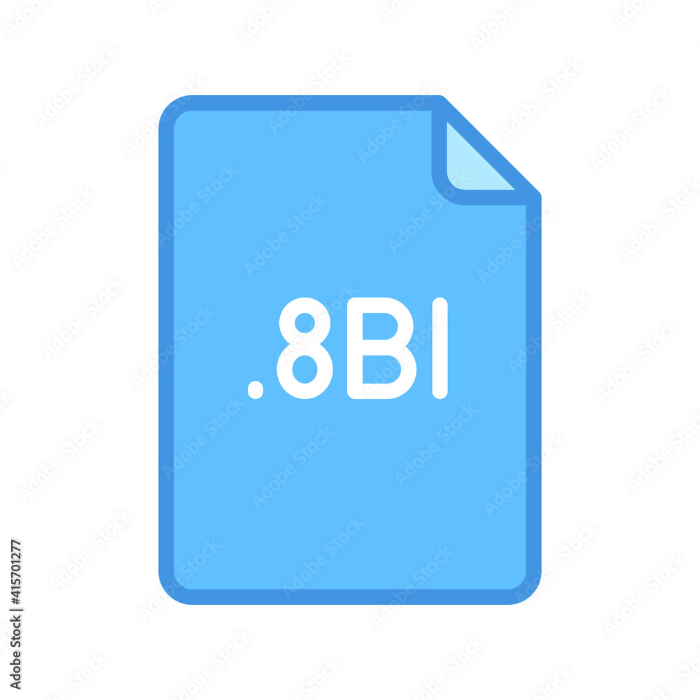 8BI file format filled outline icon. Linear style sign for mobile concept and web design. Simple color symbol. Vector illustration isolated on white background. EPS 10. 8BI file format filled outline icon. Linear style sign for mobile concept and web design. Simple color symbol. Vector illustration isolated on white background. EPS 10.