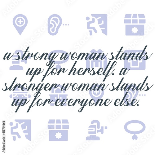 Happy women day quote. Editable vector illustration.