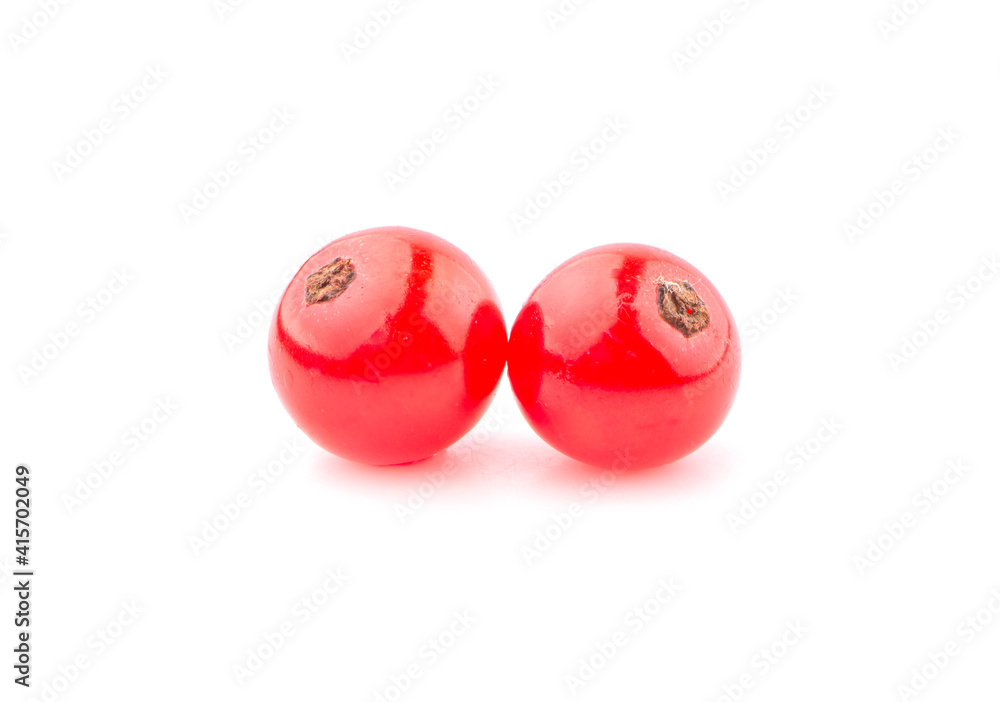Red currant berries isolated on White background Red currant berries isolated on White background