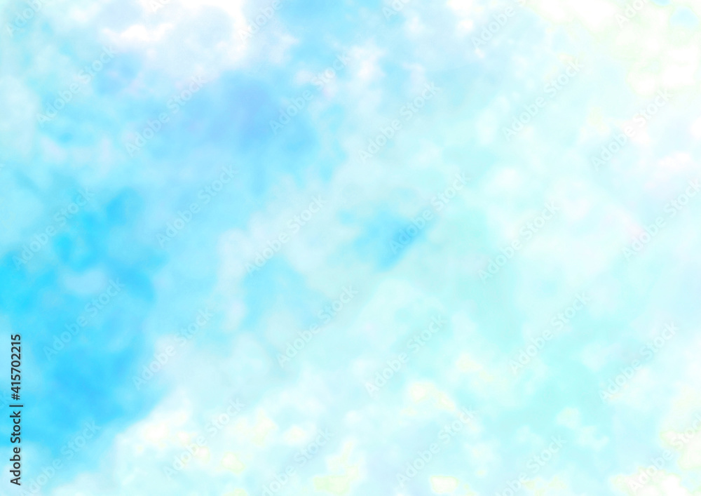 幻想的な空　水彩風背景素材（青）