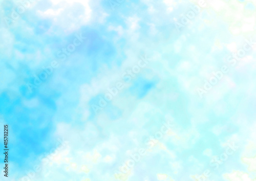 幻想的な空 水彩風背景素材（青）