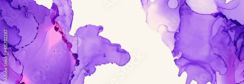 Alcohol ink vector texture banner. Fluid ink abstract background.