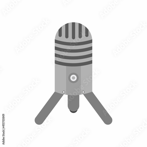 Samson Meteor USB Mic. Producing rich audio recording for any application. Podcast microphone icon isolated on white background. Webcast audio record concept logo. Flat stye vector illustration
