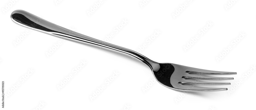 Silver dining fork isolated on white background Silver dining fork isolated on white background