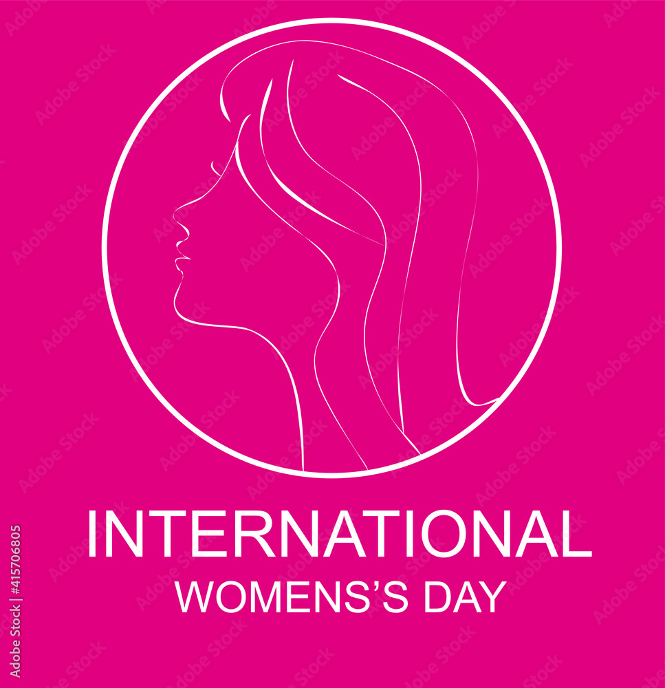 International women's day poster Woman sign. Happy Mother's Day. Eps10 vector illustration