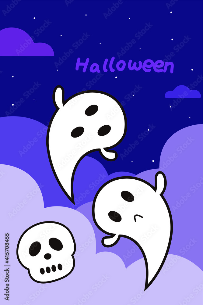 Halloween ghost vector design
