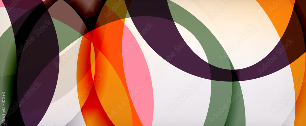 Obraz premium Ring geometric shapes, o letter repetition wallpaper. Abstract background for business or technology presentations, internet posters or web brochure covers