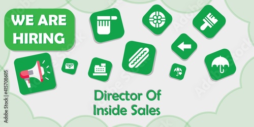 we are hiring director of inside sales vector illustration