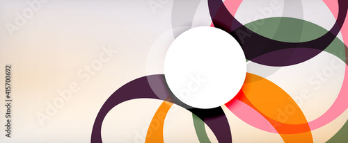 Ring geometric shapes, o letter repetition wallpaper. Abstract background for business or technology presentations, internet posters or web brochure covers