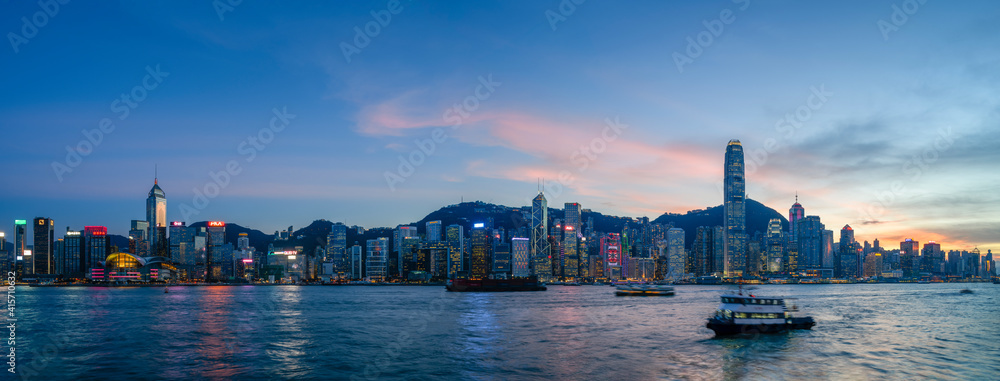 Victoria Harbor view at Evening, Hong Kong