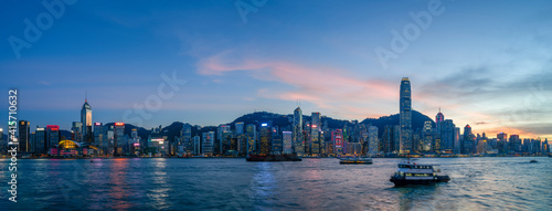 Victoria Harbor view at Evening, Hong Kong © Philip