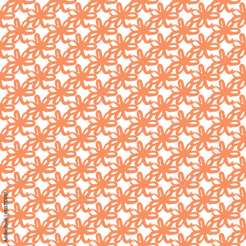 Vector seamless texture background pattern. Hand drawn, orange, white colors.