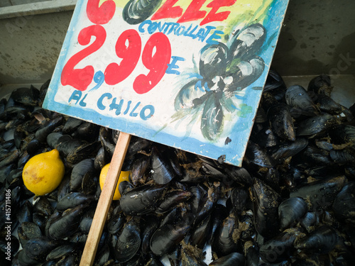 Mussels in open seamarket photo