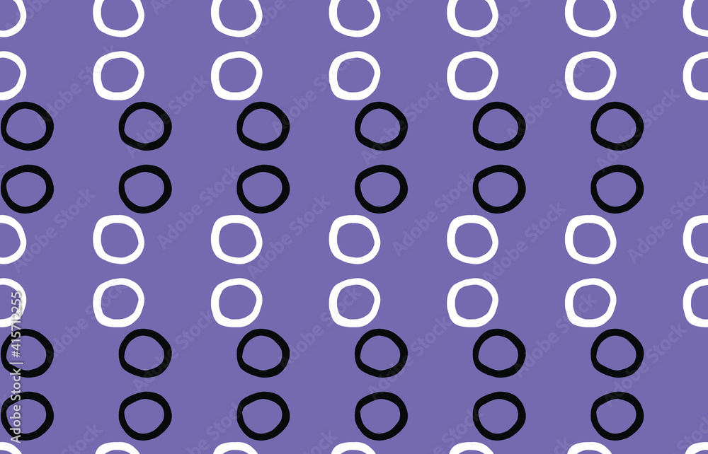 Vector texture background, seamless pattern. Hand drawn, purple, white, black colors.