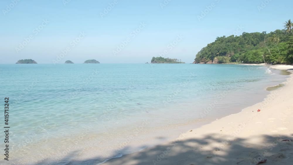 white sand beach on Koh Chang Thailand with islands in background white sand beach on Koh Chang Thailand with islands in background