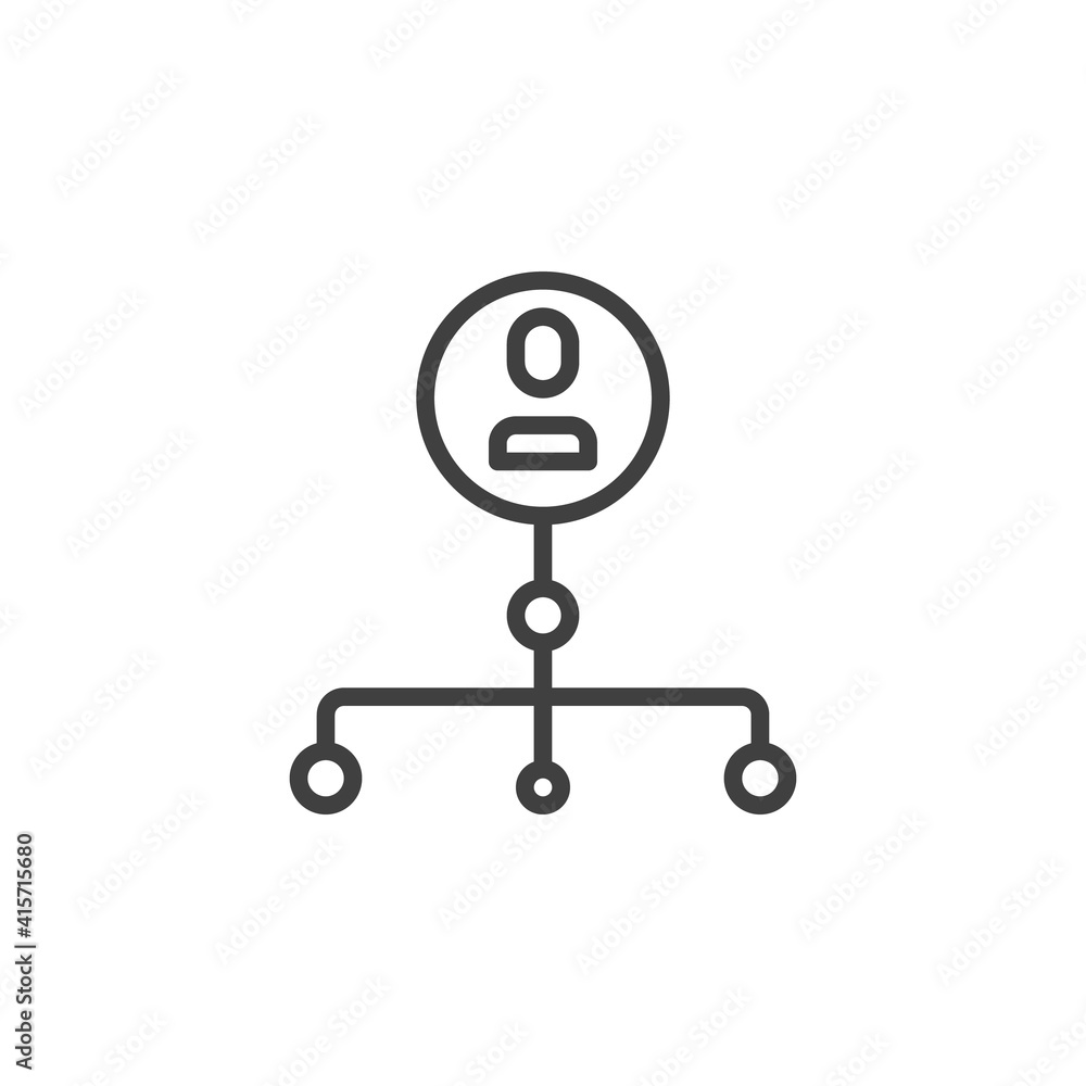 Organization chart line icon. linear style sign for mobile concept and web design. Business hierarchy structure outline vector icon. Symbol, logo illustration. Vector graphics Organization chart line icon. linear style sign for mobile concept and web design. Business hierarchy structure outline vector icon. Symbol, logo illustration. Vector graphics