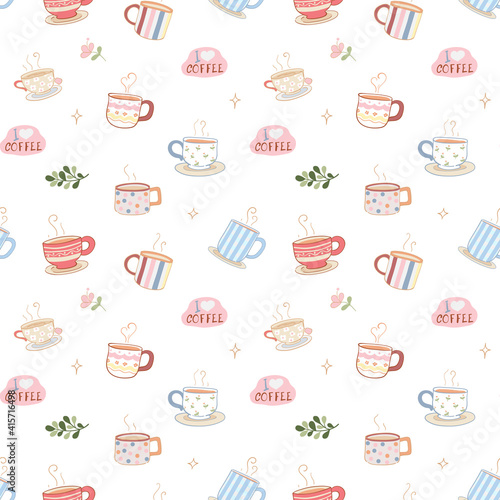 seamless pattern coffee mug background