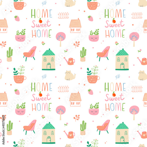seamless pattern sweet home background