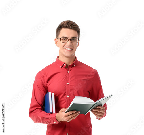 Smiling young man in red sh...