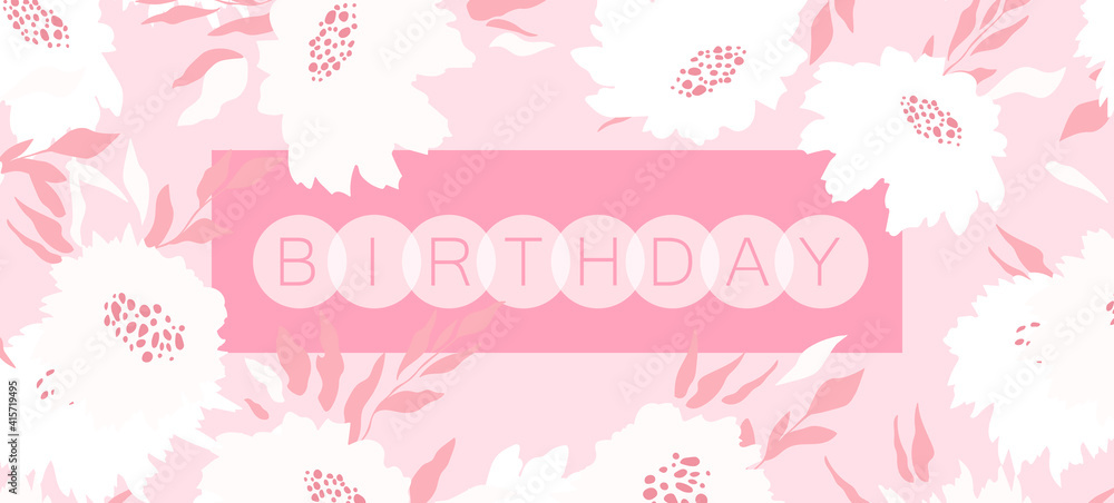 Happy birthday, holiday, celebration greeting and invitation card. Colorful floral banner with color flowers on light background. Layout template. Modern floral compositions with summer branches Happy birthday, holiday, celebration greeting and invitation card. Colorful floral banner with color flowers on light background. Layout template. Modern floral compositions with summer branches