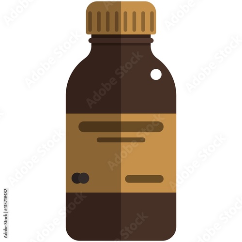 Bottle with medicine vector icon isolated on white