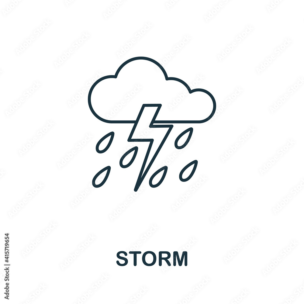 Storm icon. Simple element from natural disaster collection. Creative Storm icon for web design, templates, infographics and more Storm icon. Simple element from natural disaster collection. Creative Storm icon for web design, templates, infographics and more