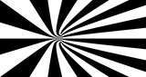 Black and white striped background. Pattern with optical illusion. Abstract inside the tunnel. 3D vector illustration.