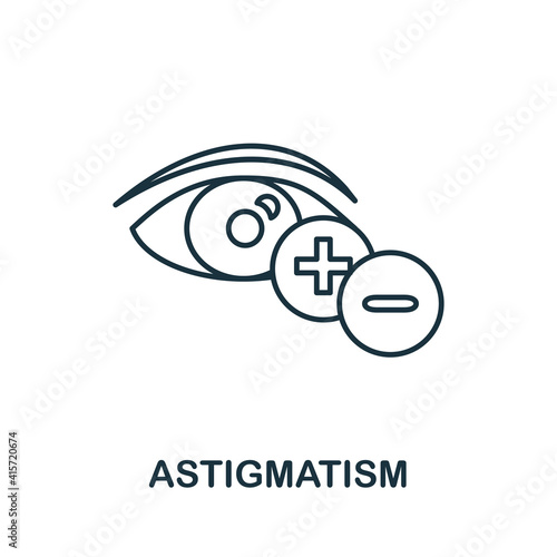 Astigmatism icon. Simple illustration from ophthalmology collection. Creative Astigmatism icon for web design, templates, infographics and more