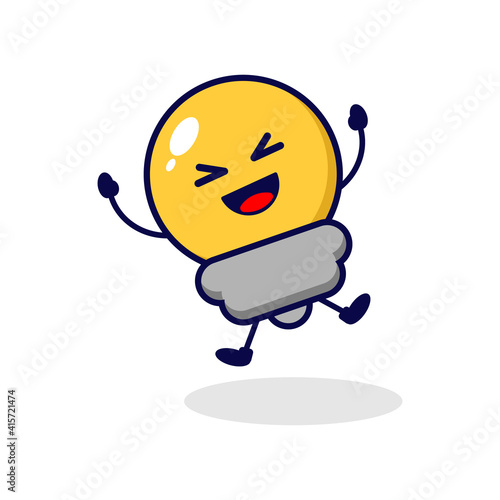 Lamp happy cute character illustration